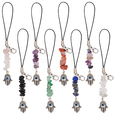 Gemstone Chips Cell Phone Strap Charm HJEW-PH01853-1