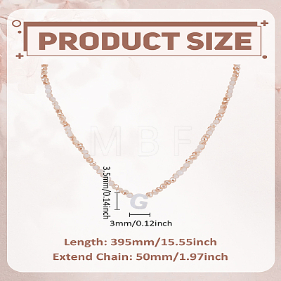 1Pc Glass Rondelle Beaded Necklaces NJEW-LP0007-23G-1