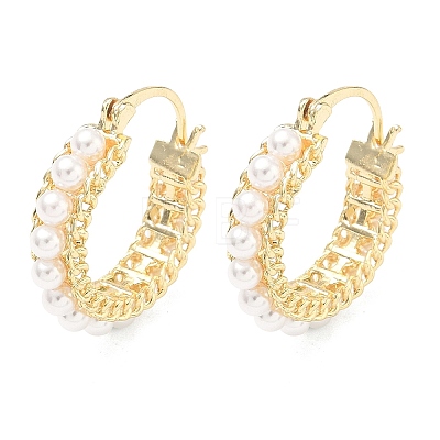Brass Hoop Earrings LS-EJEW-C181-10G-1