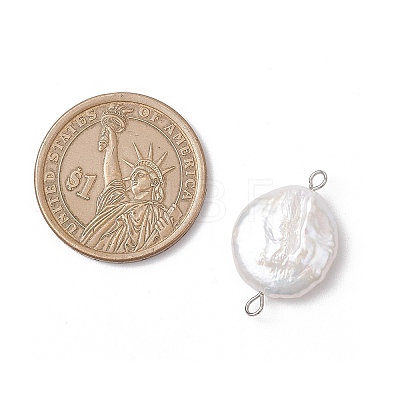 Natural Keshi Pearl Connector Charms PALLOY-JF04188-01-1