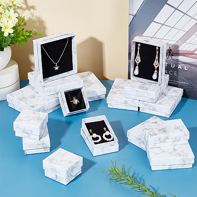   16Pcs 4 Styles Paper Cardboard Jewelry Boxes CBOX-PH0002-23-1