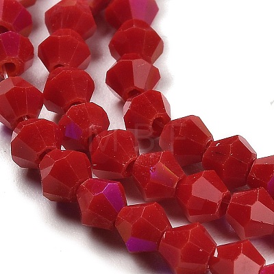 Opaque Solid Color Electroplate Glass Beads Strands EGLA-A039-P4mm-L01-1