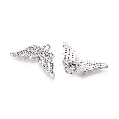 Brass Micro Pave Cubic Zirconia Cross Pendants ZIRC-T016-02P-1