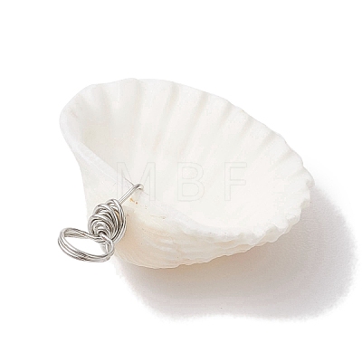 Natural Ark Shell Pendants PALLOY-JF02679-02-1