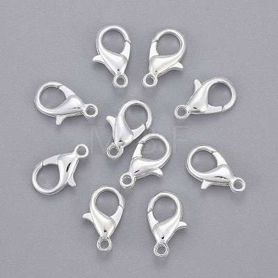 Silver Color Plated Alloy Lobster Claw Clasps X-E105-S-1