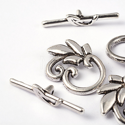 Leaf Tibetan Style Alloy Toggle Clasps LS-LF0676Y-1