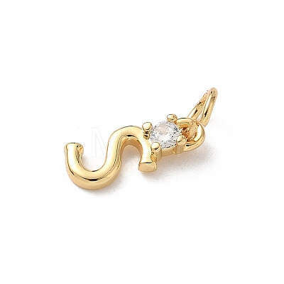 Brass Pave Clear Cubic Zirconia Charms KK-A273-01G-S-1