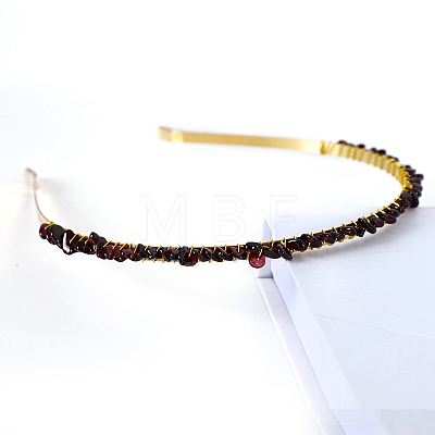 Natural Garnet Hair Bands PW-WGC1C33-13-1