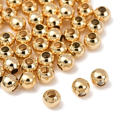 Brass Round Spacer Beads PALLOY-M029-03G-1