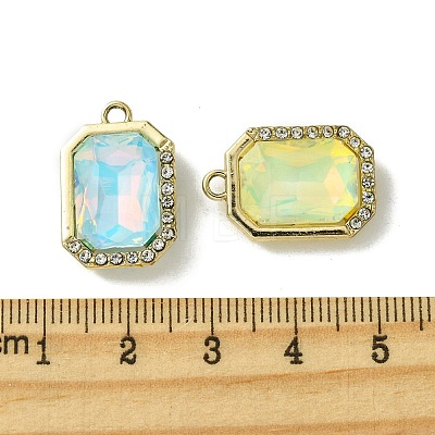 UV Plating Alloy with Mixed Color Glass Rhinestone Pendants FIND-B039-07G-1