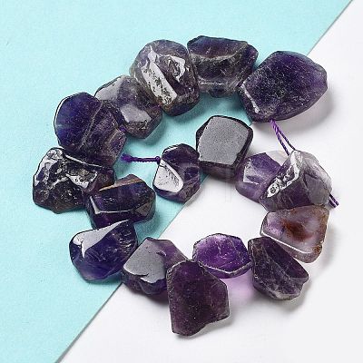 Natural Amethyst Beads Strands G-P528-K09-01-1