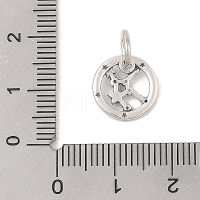 Luminous 925 Sterling Silver Rhinestone Constellation Charms STER-H114-01AS-09-1