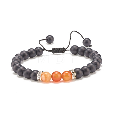 4Pcs 4 Style Natural Lava Rock & Mixed Stone Braided Bead Bracelets Set for Women BJEW-TA00115-1