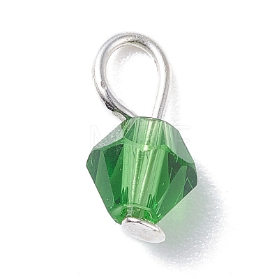 Faceted Glass Charms PALLOY-JF01126-1