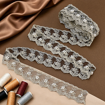 5 Yards Polyester Lace Ribbon OCOR-PH0036-77A-1