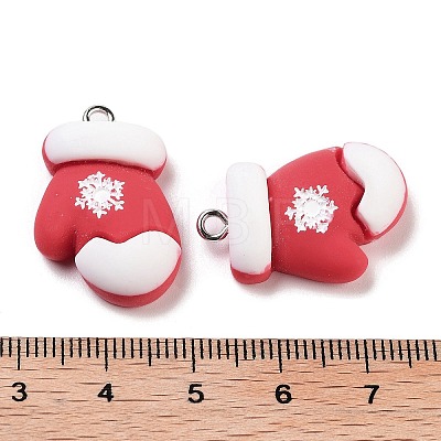 Christmas Theme Opaque Resin Pendants RESI-N039-98-1