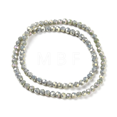Round Full Rainbow Plated Faceted(32 Facets) Electroplate Glass Beads Strands X-EGLA-J130-FR16-1