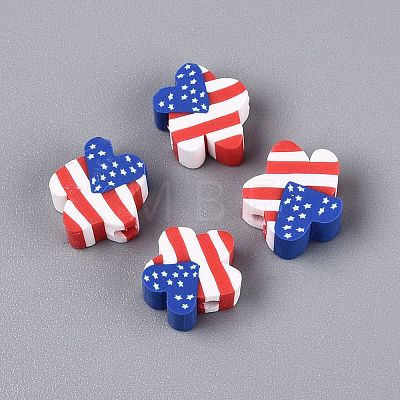 Independence Day Handmade Polymer Clay Beads CLAY-Q253-11A-1