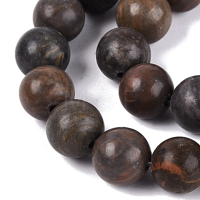 Natural Dendritic Jasper Beads Strands G-Q601-13A-01-1