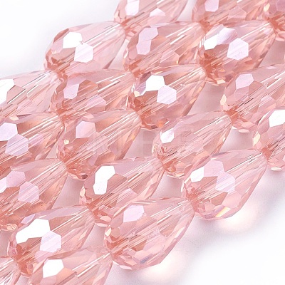 Electroplate Glass Beads Strands EGLA-R008-15x10mm-7-1