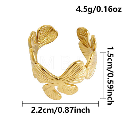 304 Stainless Steel Open Cuff Rings WL7207-2-1