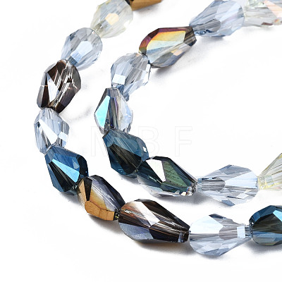 Electroplate Transparent Glass Beads Strands EGLA-S174-24-1