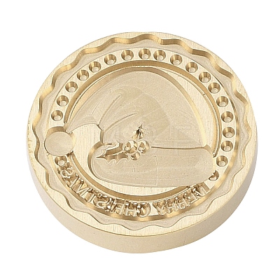 Christmas Series Wax Seal Brass Stamp Head LS-AJEW-M037-01G-27-1