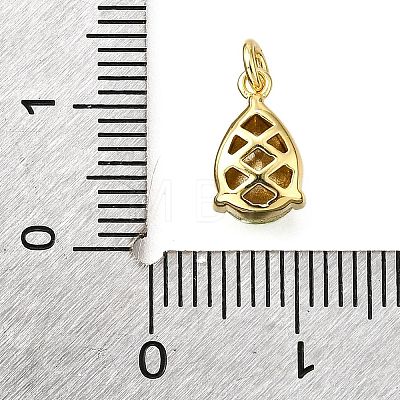 Brass Glass Charms KK-V011-31G-1