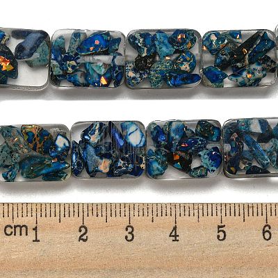 Dyed Natural Imperial Jasper with Resin Beads Strands G-G083-F07-01-1