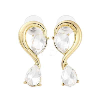 Alloy Rhinestones Stud Earrings EJEW-M075-04G-01-1