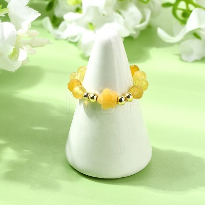 6Pcs 3 Colors Natural Gemstone Finger Rings RJEW-JR01049-1