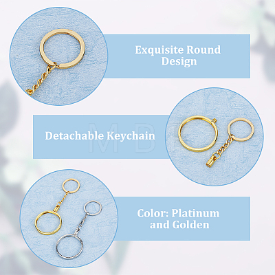 SUPERFINDINGS 4Pcs 2 Colors Alloy with Iron Keychain KEYC-FH0001-47-1