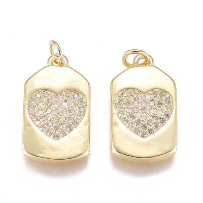 Brass Micro Pave Cubic Zirconia Pendants X-ZIRC-G168-43G-1