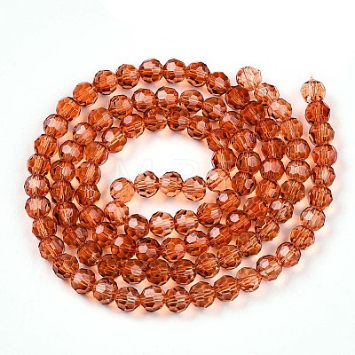 Baking Paint Transparent Glass Beads Strands LS-DGLA-A035-T6mm-A04-1