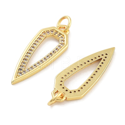 Rack Plating Brass Micro Pave Cubic Zirconia Pendants KK-Z071-81G-01-1