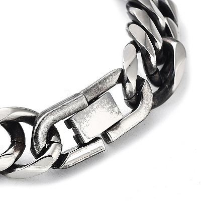 304 Stainless Steel Cuban Link Chains Bracelets for Men BJEW-D031-05P-1
