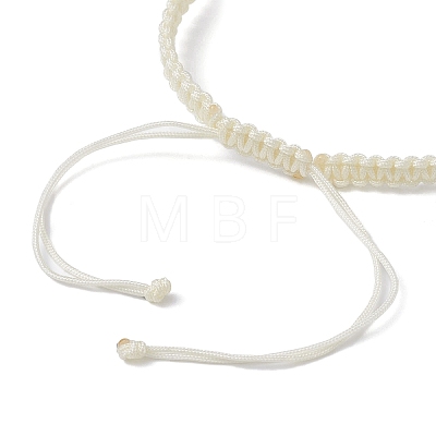 Natural Shell & Polymer Clay 3D Flower Link Bracelet BJEW-JB09815-1