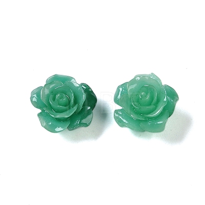 Synthetic Coral 3D Flower Rose Beads CORA-A005-14mm-31-1