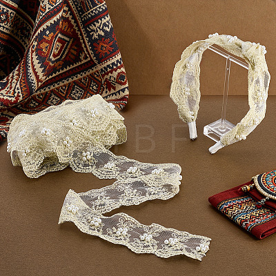 5 Yards Polyester Lace Ribbon OCOR-PH0036-77B-1