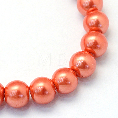 Baking Painted Pearlized Glass Pearl Round Bead Strands X-HY-Q330-8mm-38-1