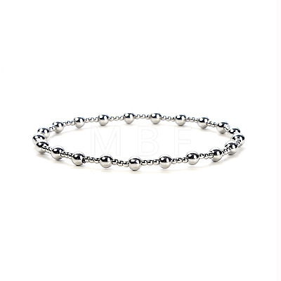 Classic 304 Stainless Steel Ball Chains Stretch Bracelets for Women SB9710-2-1