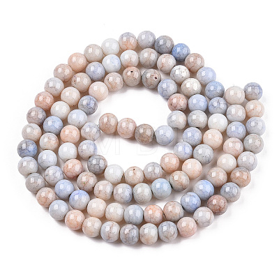 Opaque Crackle Glass Round Beads Strands GLAA-T031-01B-1