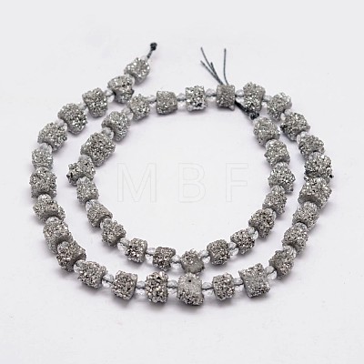 Electroplate Natural Druzy Crystal Bead Strands G-F304-03XS-B-1