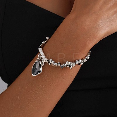 Alloy & CCB Plastic & Glass Charm Bracelets FS-WG68853-02-1