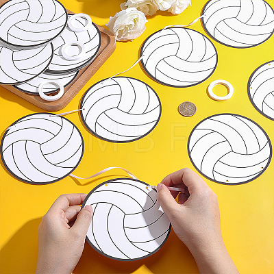 Paper Volleyball Hanging Banner AJEW-WH0752-464-1