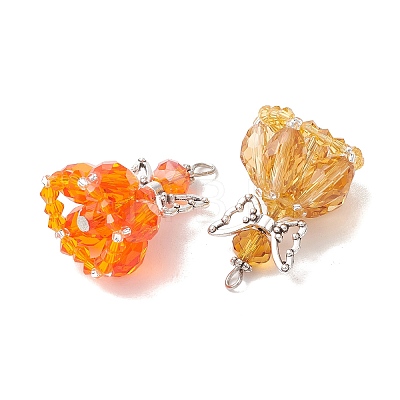 8Pcs Glass Pendants PALLOY-MZ01272-1
