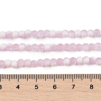 Frosted Crackle Glass Beads Strands GLAA-U001-4mm-M03-1