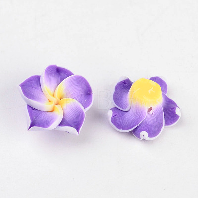 Handmade Polymer Clay 3D Flower Plumeria Beads CLAY-Q192-12mm-M-1