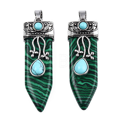 Synthetic Malachite Pendants G-S292-05C-1