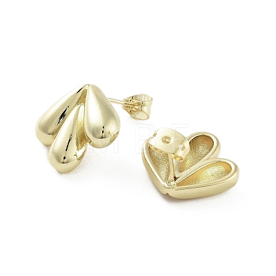 Teardrop Brass Stud Earrings EJEW-Q811-06G-1